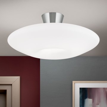 Plafondlamp BLANC 2xE27/60W/230V diameter 49 cm mat chroom
