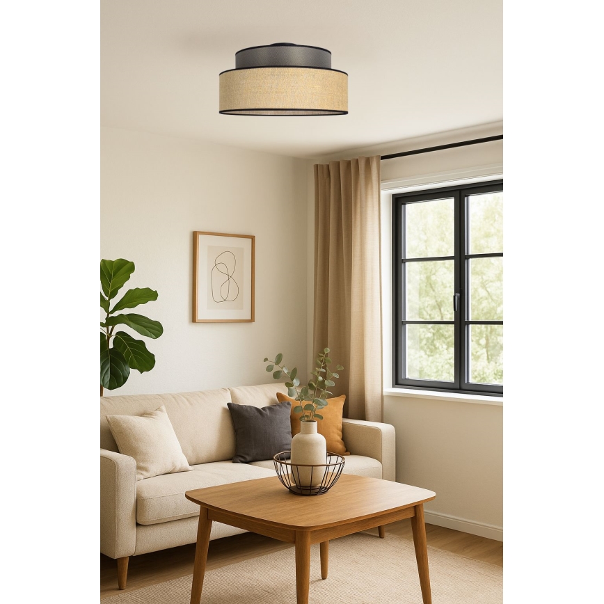 Plafondlamp BOHO 1xE27/60W/230V bruin/beige