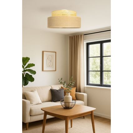 Plafondlamp BOHO 1xE27/60W/230V rotan