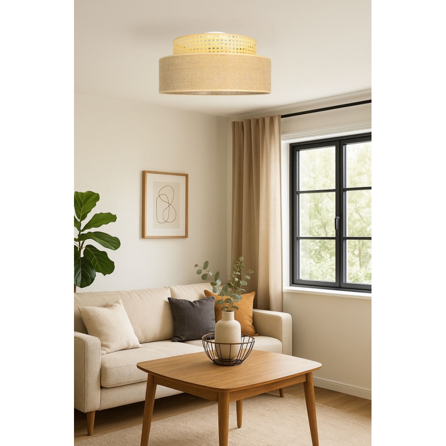 Plafondlamp BOHO 1xE27/60W/230V rotan