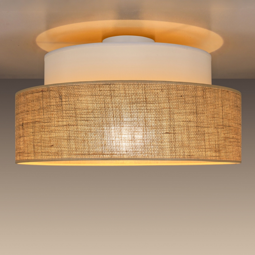 Plafondlamp BOHO 1xE27/60W/230V wit/beige