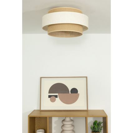 Plafondlamp BOHO 1xE27/60W/230V Ø 40 cm crème/jute