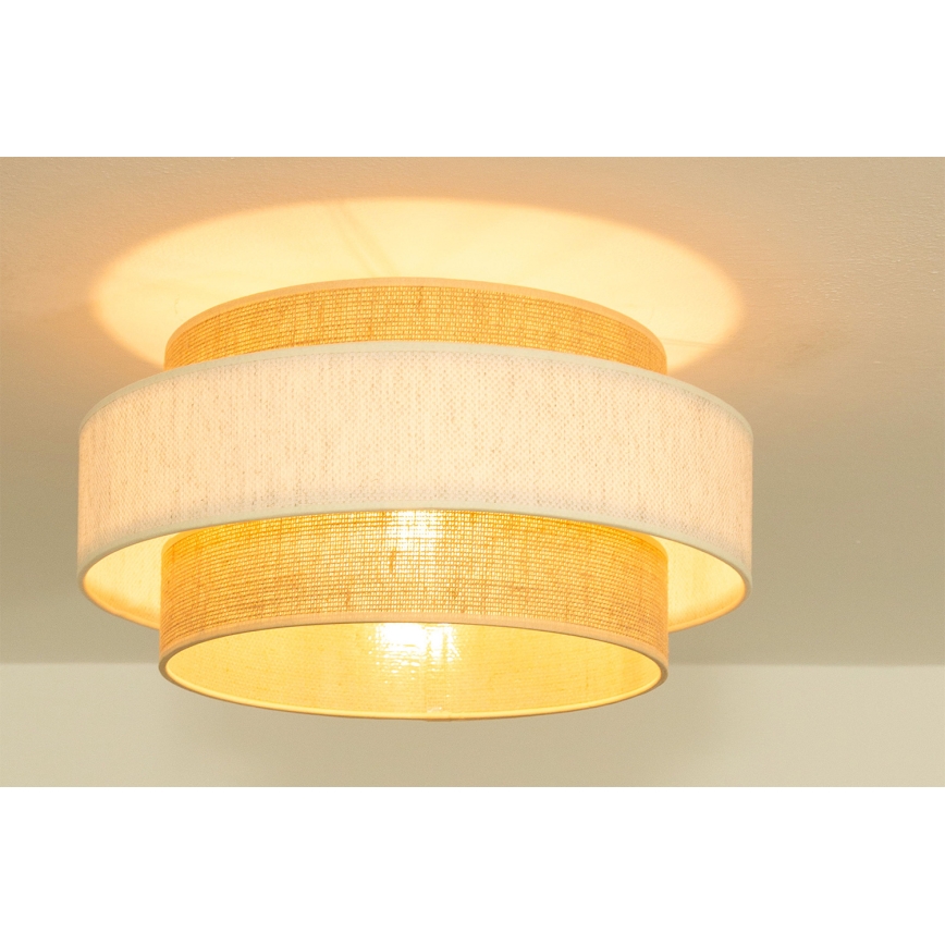 Plafondlamp BOHO 1xE27/60W/230V Ø 40 cm crème/jute