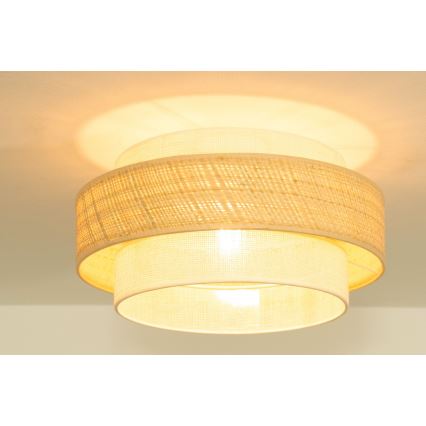 Plafondlamp BOHO 1xE27/60W/230V Ø 40 cm jute/crèmekleurig