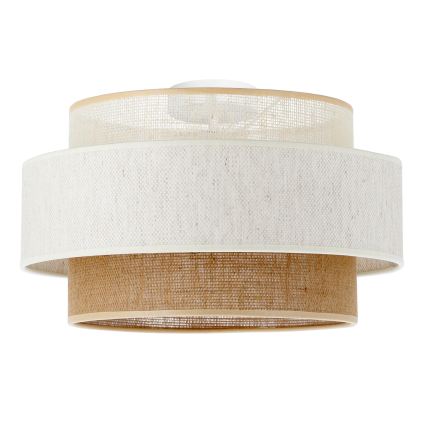 Plafondlamp BOHO 1xE27/60W/230V Ø 40 cm wit/jute
