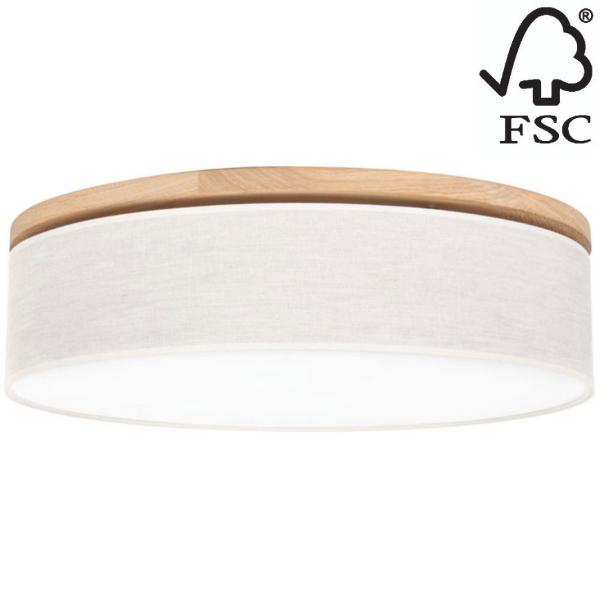 Plafondlamp BOHO 3xE27/25W/230V diameter 58 cm eiken – FSC gecertificeerd