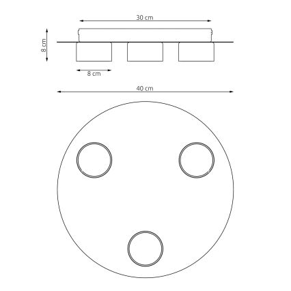 Plafondlamp BOLX 3xGX53/10W/230V beige