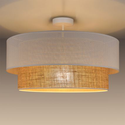 Plafondlamp BORHO 1xE27/60W/230V wit/jute