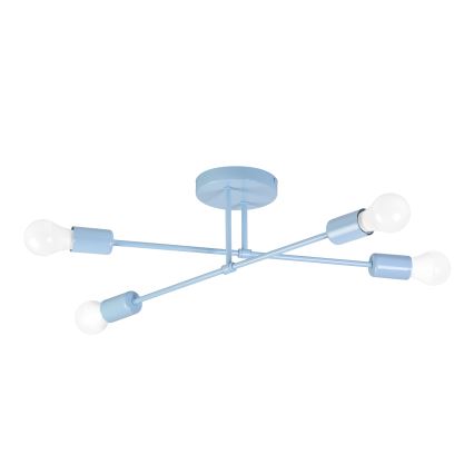 Plafondlamp CAMBRIDGE 4xE27/15W/230V blauw