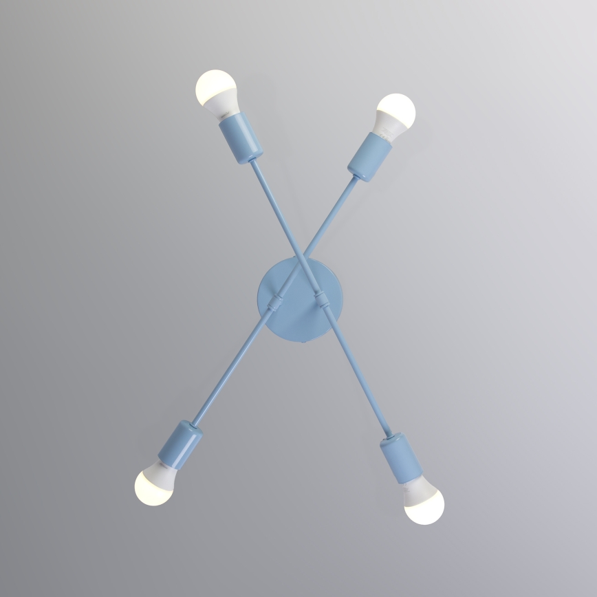 Plafondlamp CAMBRIDGE 4xE27/15W/230V blauw
