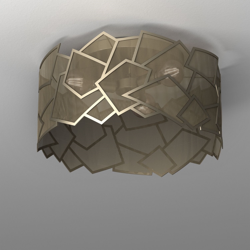 Plafondlamp CAMO 3xE27/15W/230V goud