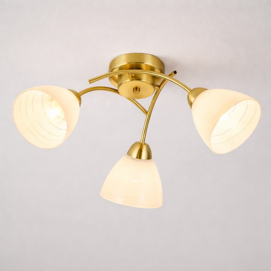 Plafondlamp CLARA 3xE27/15W/230V goudkleurig