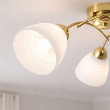 Plafondlamp CLARA 3xE27/15W/230V goudkleurig