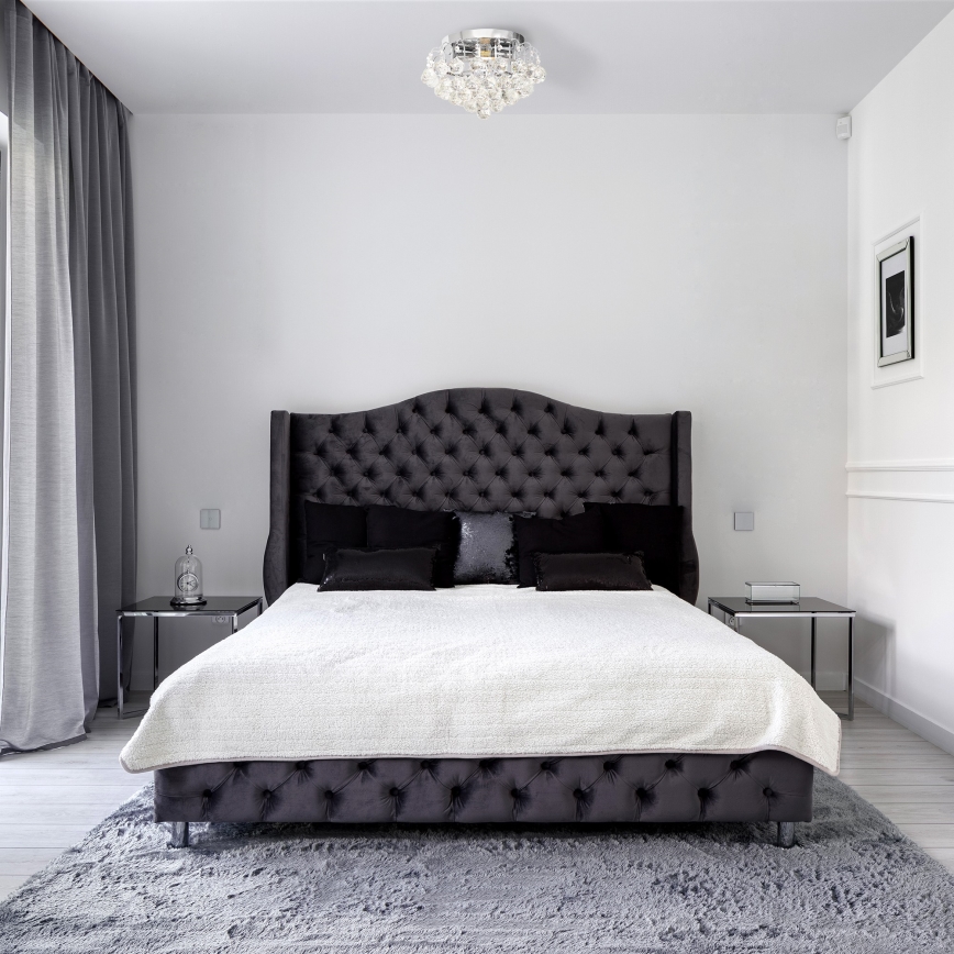 Plafondlamp CLARISA 2xE14/60W/230V Ø 40 cm glanzend chroom