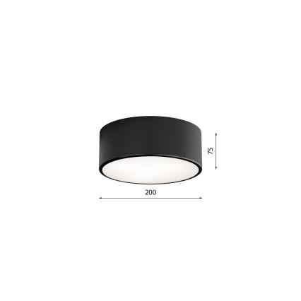 Plafondlamp CLEO 1xE27/24W/230V diameter 20 cm zwart
