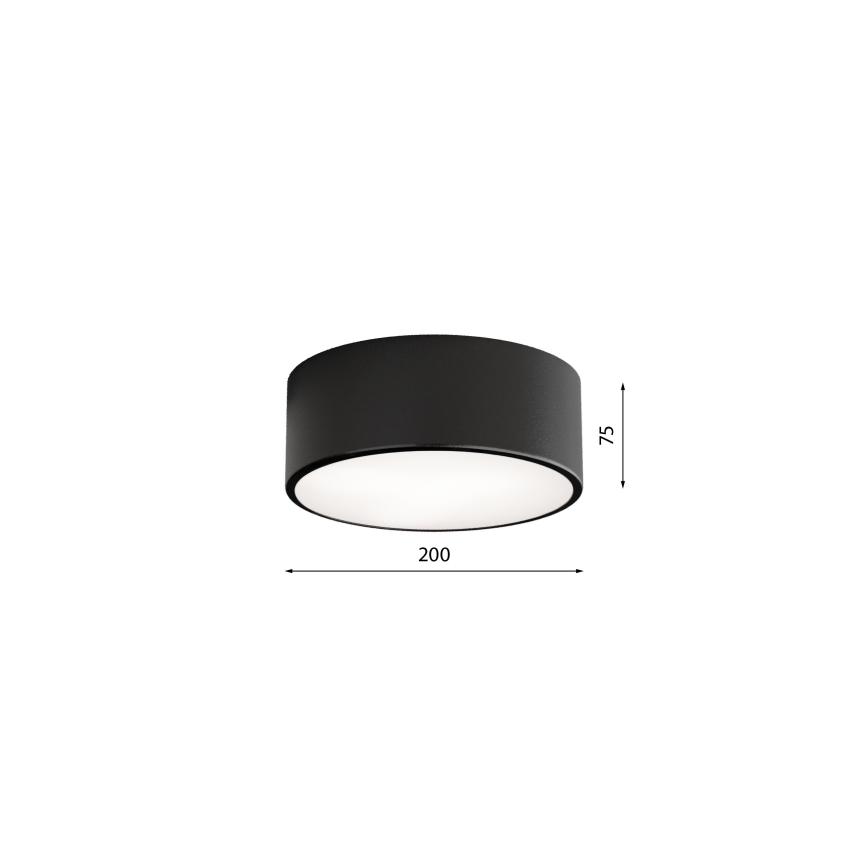 Plafondlamp CLEO 1xE27/24W/230V diameter 20 cm zwart