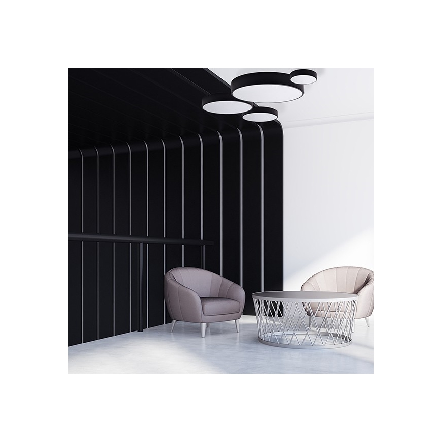 Plafondlamp CLEO 4xE27/24W/230V d. 50 cm zwart