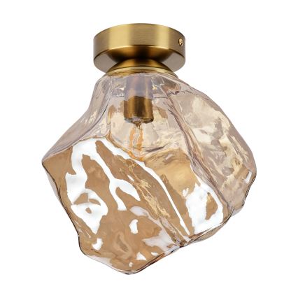 Plafondlamp CRISTAL 1xE14/15W/230V messing/gerookt beige