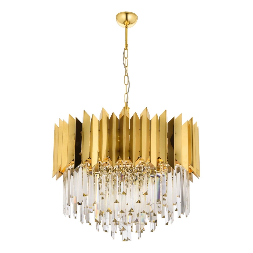 Plafondlamp CRYSTALLINE 8xE27/40W/230V goud