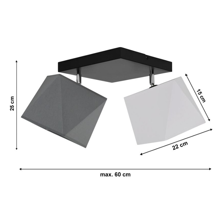 Plafondlamp DIAMENT 2x E27 / 60W / 230V