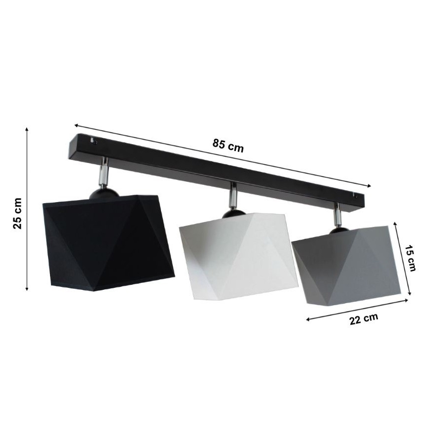 Plafondlamp DIAMENT 3xE27/60W/230V
