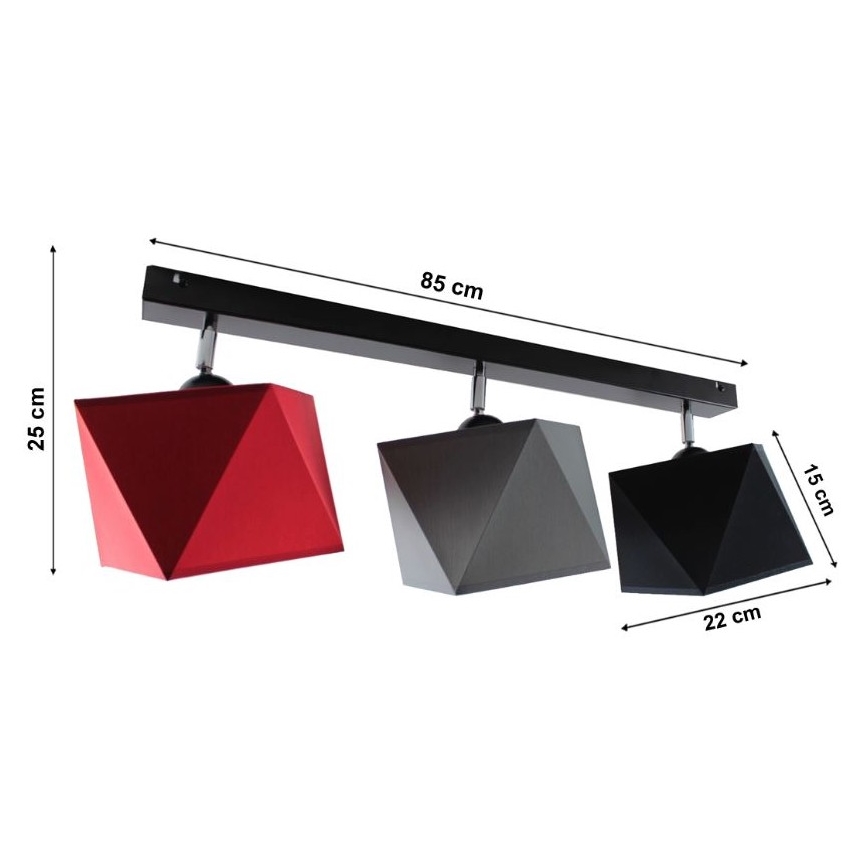 Plafondlamp DIAMENT 3xE27/60W/230V