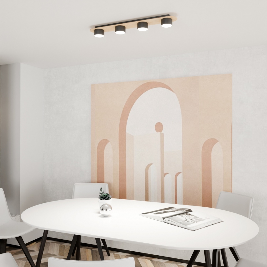 Plafondlamp DIAZ 4xGX53/12W/230V zwart/bruin