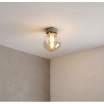Plafondlamp ELIAS 1xE14/5W/230V Ø 13 cm beige/rookbeige