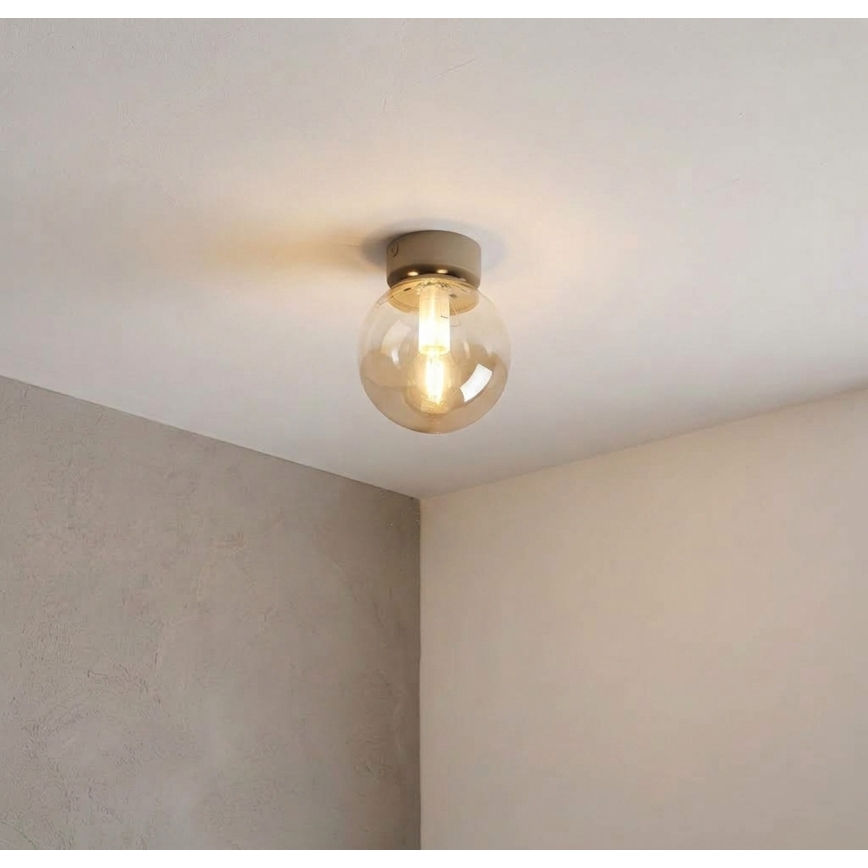 Plafondlamp ELIAS 1xE14/5W/230V Ø 13 cm beige/rookbeige