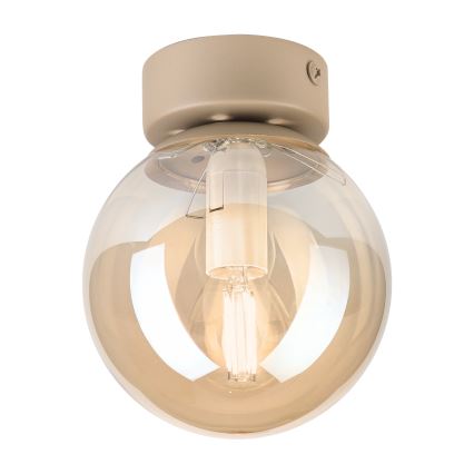 Plafondlamp ELIAS 1xE14/5W/230V Ø 13 cm beige/rookbeige