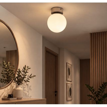 Plafondlamp ELIAS 1xE14/5W/230V Ø 13 cm mat chroom/wit