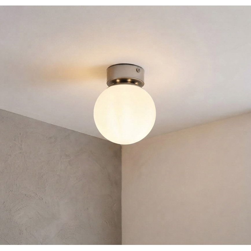 Plafondlamp ELIAS 1xE14/5W/230V Ø 13 cm mat chroom/wit