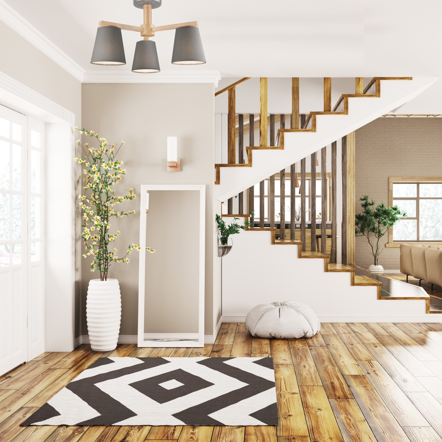 Opbouwlamp ELLIE 3xE27/60W/230V grijs/beuk