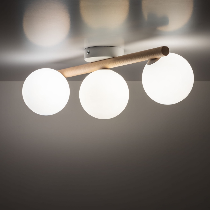 Plafondlamp ELYON 3xG9/10W/230V dennenhout