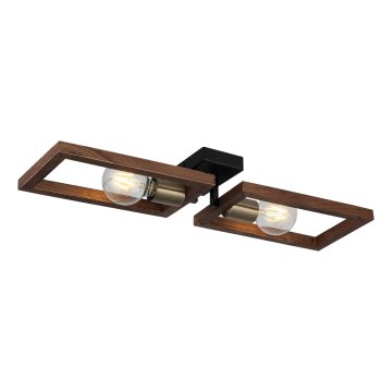 Plafondlamp ERA 2xE27/40W/230V bruin