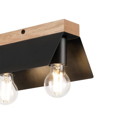 Plafondlamp ESME 2xE27/15W/230V zwart/eiken