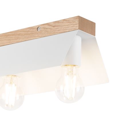 Plafondlamp ESME 3xE27/15W/230V wit/eiken