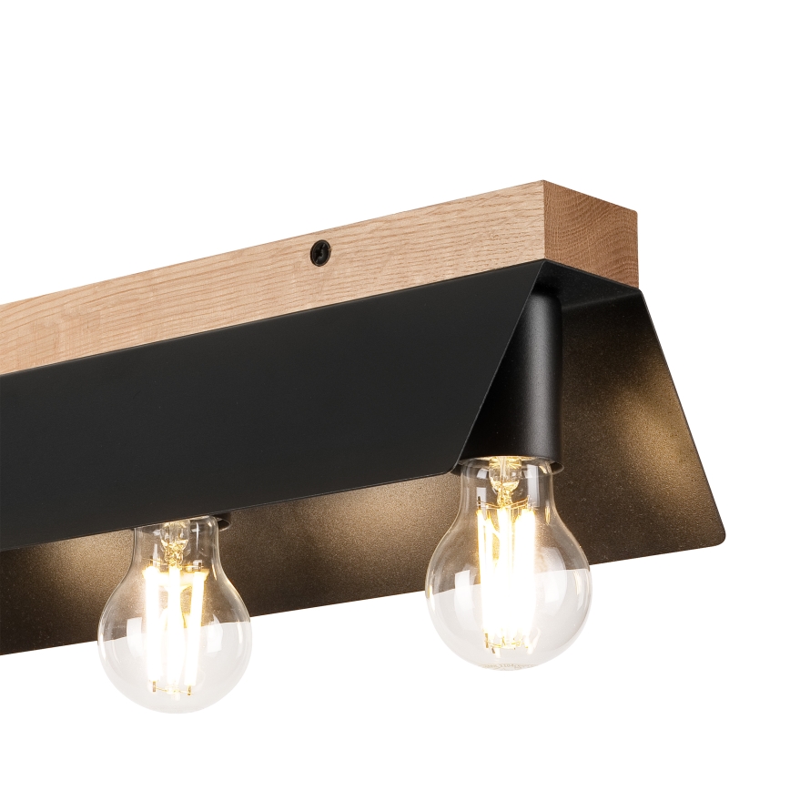 Plafondlamp ESME 3xE27/15W/230V zwart/eiken