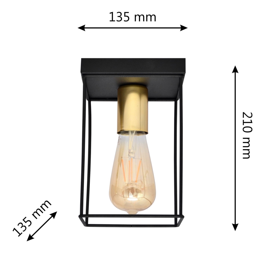 Plafondlamp FINN 1xE27/15W/230V zwart/goud