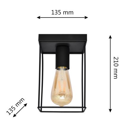 Plafondlamp FINN 1xE27/15W/230V zwart