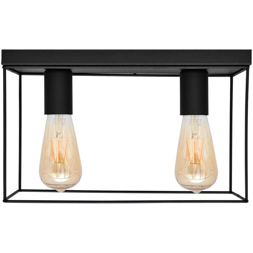 Plafondlamp FINN 2xE27/15W/230V zwart