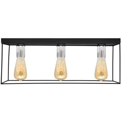 Plafondlamp FINN 3xE27/15W/230V zwart/glanzend chroom