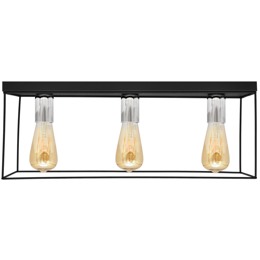 Plafondlamp FINN 3xE27/15W/230V zwart/glanzend chroom