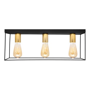 Plafondlamp FINN 3xE27/15W/230V zwart/goud