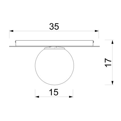 Plafondlamp FLAT 1xE27/15W/230V Ø 35 cm bordeaux