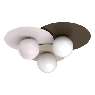 Plafondlamp FLAT 3xE27/15W/230V 55x60 cm beige/crème/bruin