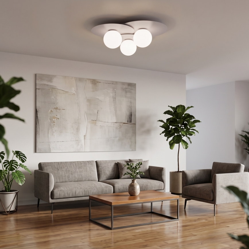Plafondlamp FLAT 3xE27/15W/230V 55x60 cm crème