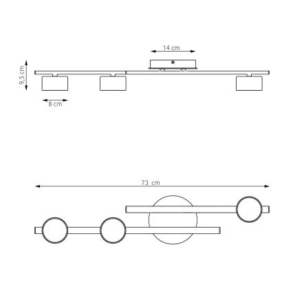 Plafondlamp FRAGMENT 3xGX53/12W/230V beige