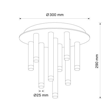 Plafondlamp GLAM 9xG9/8W/230V zwart
