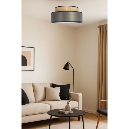 Plafondlamp GRACE 1xE27/60W/230V diameter 40 cm beige/bruin